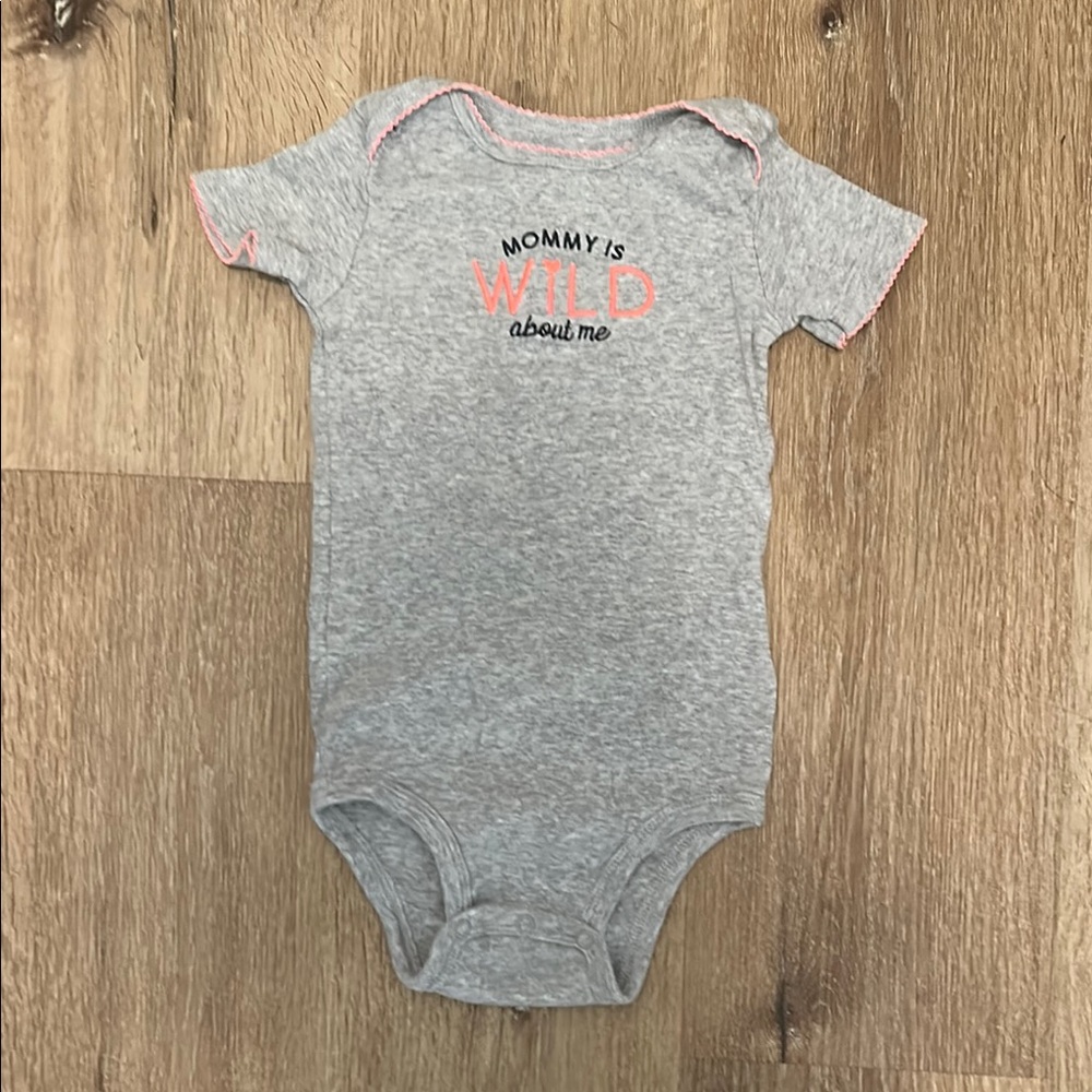 Carter’s Gray Baby Onesie with Pink Accents